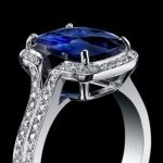 Ilustrasi cincin blue shapire yang mahal