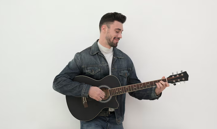 Ilustrasi bermain gitar