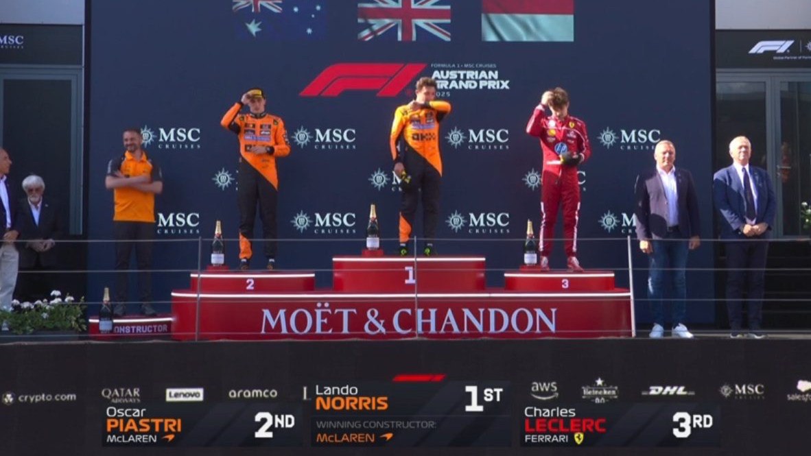 Nonton F1 GP Austria 2025, Lando Norris Menang Dramatis, Verstappen Terlibat Insiden di Lap Pertama