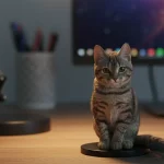 Kucing Lucu Jadi Miniatur di Meja Kerja Kantor